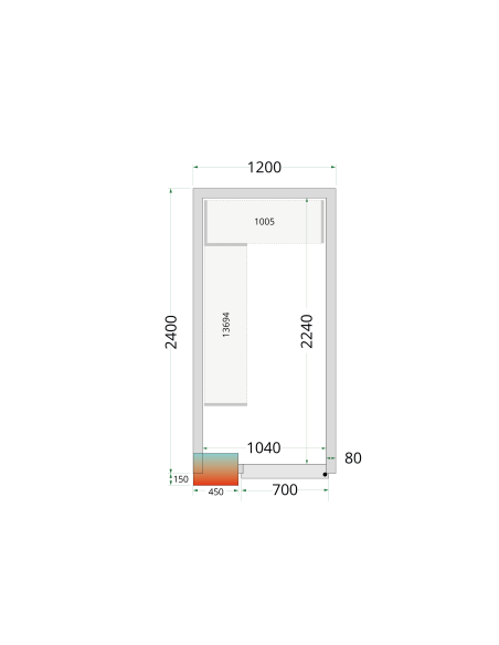 Kylrumspaneler 80 mm - CR 120x240x212 NF