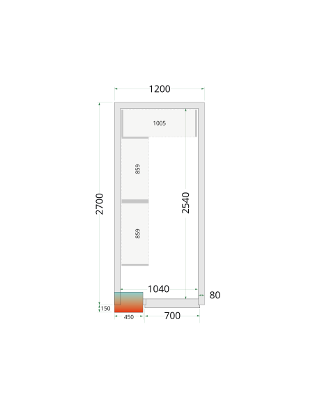 Kylrumspaneler 80 mm - CR 120x270x212 NF