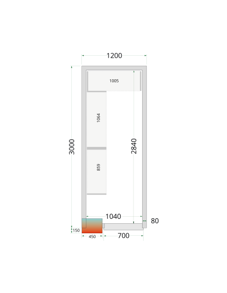 Kylrumspaneler 80 mm - CR 120x300x220