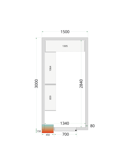 Kylrumspaneler 80 mm - CR 150x300x220