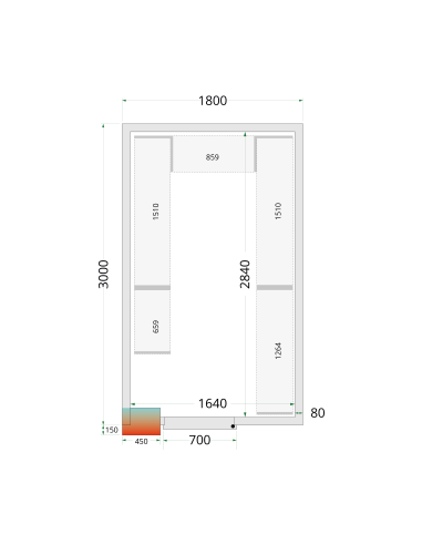 Kylrumspaneler 80 mm - CR 180x300x220