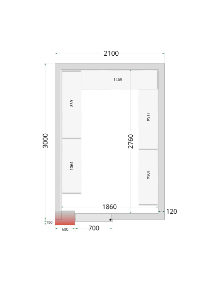 Kylrumspaneler 120 mm - CR 210x300x220
