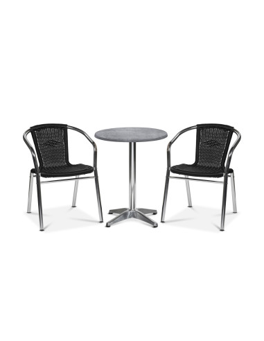 Karmstol Alu-Bistro, Svart fiberrotting