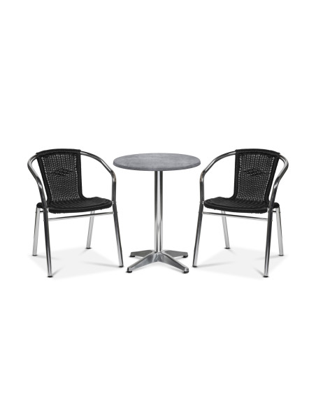 Karmstol Alu-Bistro, Svart fiberrotting