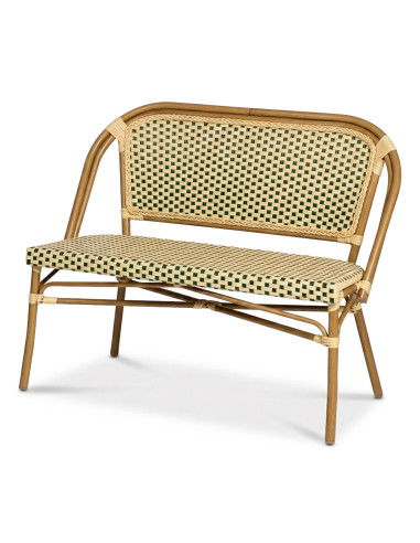Paris 2-sits soffa, Grön/Creme fiberrott