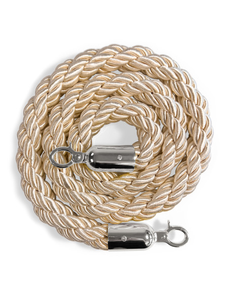 Flätat rep till köstolpe, Beige/silver
