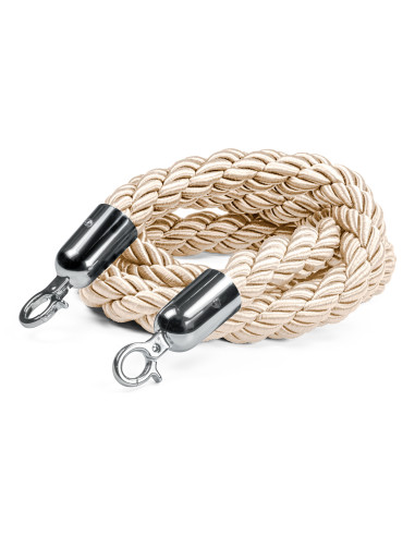 Flätat rep till köstolpe, Beige/silver