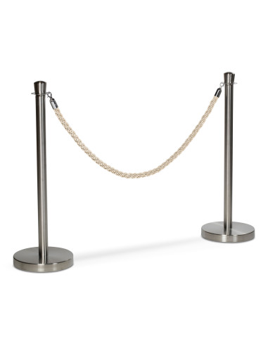 Flätat rep till köstolpe, Beige/silver