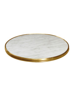 Bordsskiva Marble Bistro Ø60 cm, Mässing