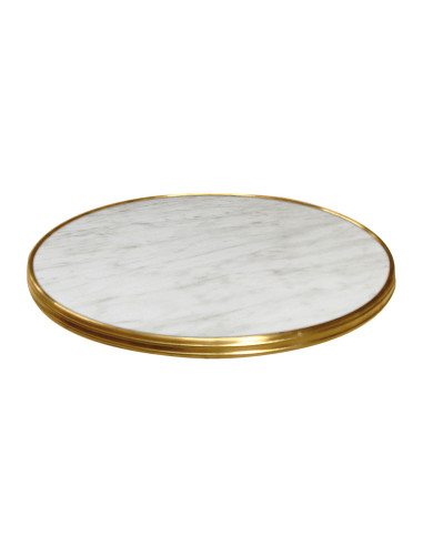 Bordsskiva Marble Bistro Ø60 cm, Mässing
