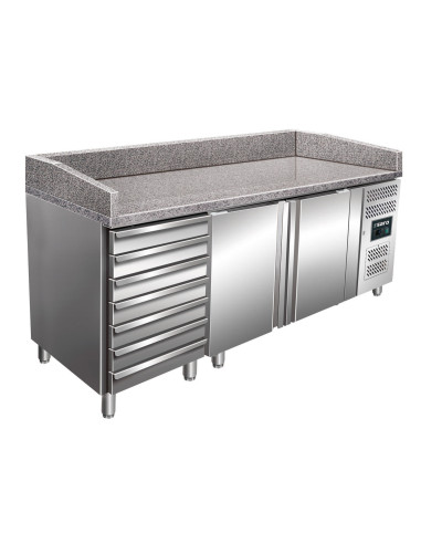 Pizzabord, 2 dörrar + 7 lådor, modell MARGA PZ 2610 TN