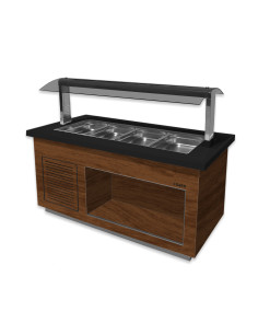 Salladsbar för 4x 1/1 GN, modell PREMIUM LINE SB-K170 Valnöt