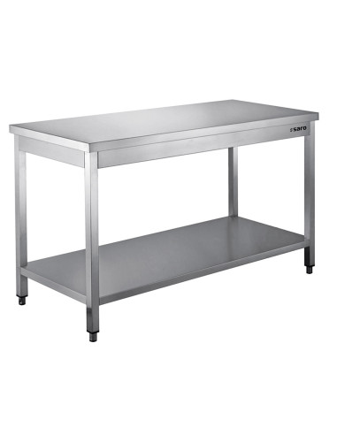 Bord i rostfritt stål med demonterad bottenpanel - B 1500 x D 600 mm