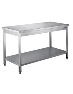 Bord i rostfritt stål med demonterad bottenpanel - B 2000 x D 600 mm