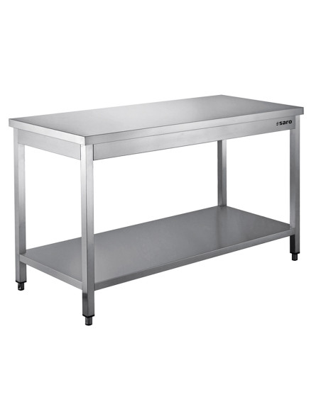 Bord i rostfritt stål med demonterad bottenpanel - B 1400 x D 700 mm