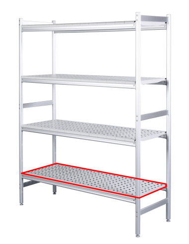 Aluminiumhylla med plastgaller 475x620mm