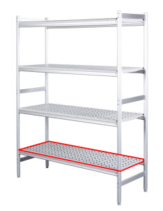 Aluminiumhylla med plastgaller 475x708mm 2