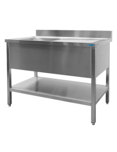 Diskbänk 1 handfat, vänster - B 2000 x D 600 mm