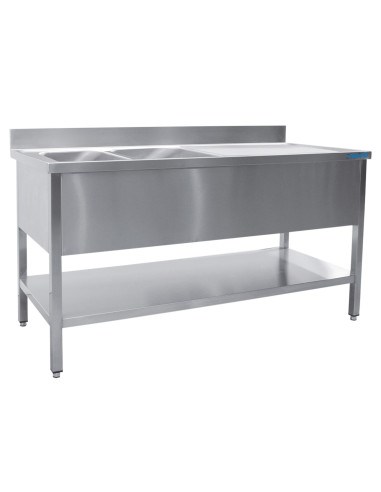 Diskho med 2 hoar, vänster - B 1600 x D 600 mm