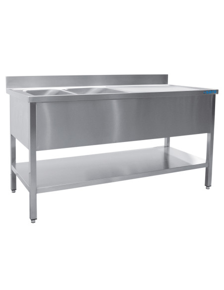 Diskho med 2 hoar, vänster - B 1600 x D 600 mm