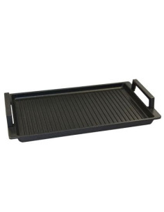 Eurolux Premium grillplatta med handtag i rostfritt stål 41 x 24 x 2,5 cm, räfflad