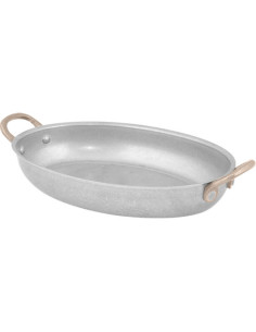 Oval antique fat med 2 mässings htg