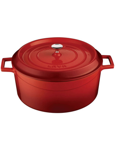 Lava Gjutjärns Gryta 6,7L Röd. D28cm, H12,5cm